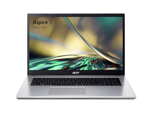 acer Aspire 3 A317-54-73VM, 17,3'' Full HD IPS Laptop, tragbarer PC (Intel Core i7-1255U, 16 GB RAM, 512 GB SSD, Intel Iris Xe Grafik, Windows 11), Laptop Grau, Tastatur AZERTY (Französisch)