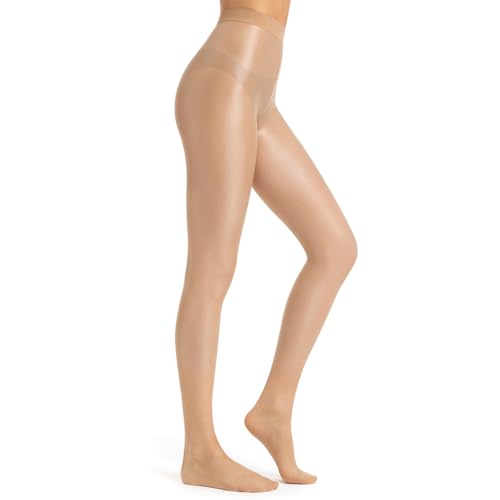 wlertcop Ölig Glanzstrumpfhosen Damen Sexy Seidenglatt Feinstrumpfhose Strumpfhosen Damen Glänzend Feinstrumpfhose Tanzstrumpfhose 70D (DE/NL/SE/PL, Alphanumerisch, L, Regular, Regular, Hautfarbe)