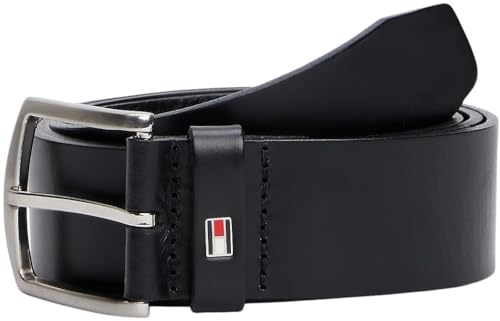 Tommy Hilfiger Herren Gürtel New Denton Belt 4,0 cm Ledergürtel, Schwarz (Black), 100 cm