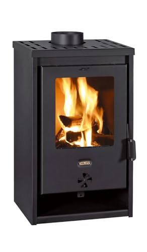 Dttra Kaminofen, 9 kW, Schwarz, Holz, Kohlenstoffstahl