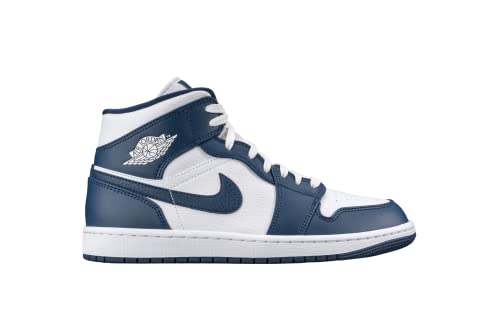 Nike Air Jordan 1 Mid, Herren Basketballschuhe, Weiß (White/MTLC Gold/Obsidian 174), 47 EU