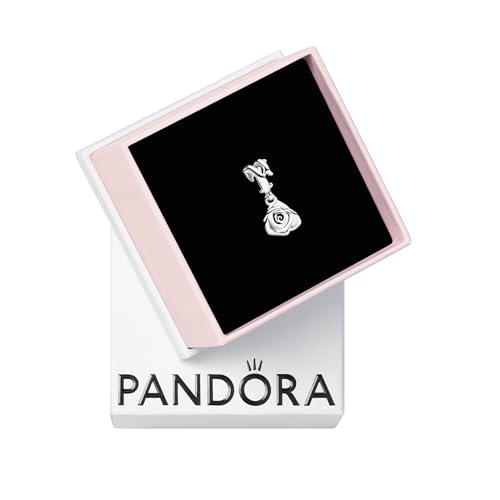 PANDORA Moments Blühende Rosen Charm-Anhänger aus Sterling Silber, Kompatibel Moments Armbändern, 793213C00