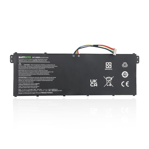 BATTREVO 3600mAh/54.7wh AC14B8K AC14B3K Laptop Akku für Acer Aspire ES1-111M ES1-512 ES1-711 E3-112 E5-721 E5-731 E5-771 E5-771G R3-131T R7-371T R7-372T R5-471T R5-571T A515-41G A515-52G