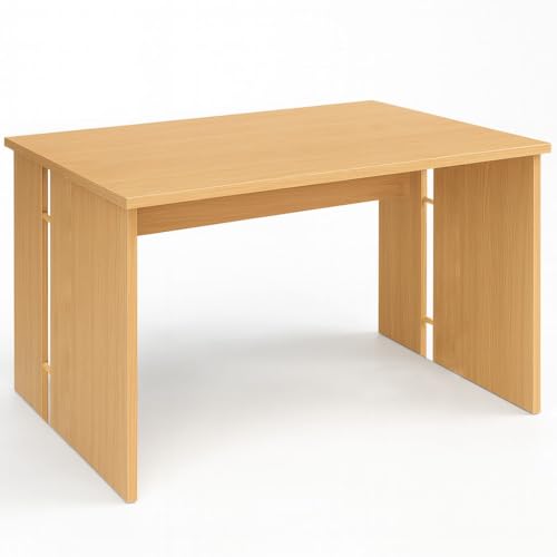 Schreibtisch Buche, Bürotisch Holz B120 x T80 x H75 cm, robuster Schreibtisch zum Lernen und Arbeiten, platzsparender Arbeitstisch, langlebiger Homeoffice-Tisch, Computertisch 25 mm Tischplattenstärke