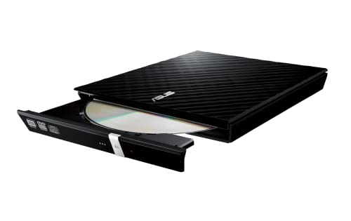 ASUS SDRW-08D2S-U Lite externer Slim DVD Brenner (8x DVD±R, 6x DVD±R DL, 5x DVD-RAM, USB 2.0) inkl. Cyberlink Power2Go, Hochglanz Schwarz