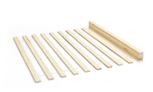 Inter Link - Lattenrost 90 x 200- Lattenrost auf Rolle - Latten für Einzelbett - Massivholzkiefer - Natur - BxTxH: 200x90x2 cm