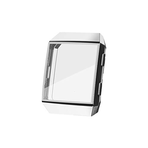 NICERIO Schutzhülle Kompatibel für Fitbit Ionic - 2 Stück Displayschutz Hülle Weiche TPU Hülle Cover Rahmen Schutzhülle Schutzrahmen Smart Watch Zubehör Case (Schwarz, Silber)