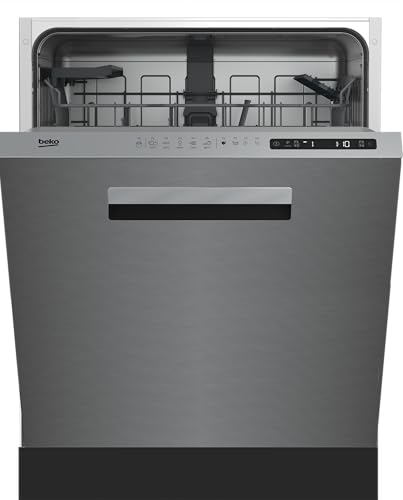 Beko BDDN25530X Geschirrspüler 60 cm, unterbau, für 15 Maßgedecke, 5 Programme, 4 Zusatzfunktionen, 3 Spülebenen, Watersafe+, SteamGloss, HygieneIntense, SelfDry, Edelstahl