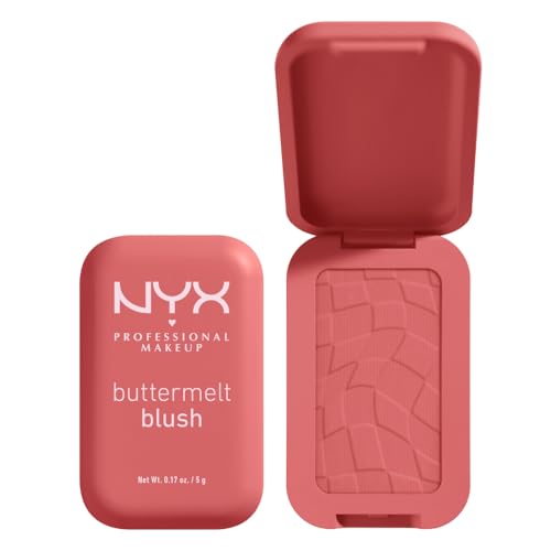 NYX PROFESSIONAL MAKE-UP — Puderrouge, angereichert mit Mangobutter, Mandelbutter und Sheabutter — Schmelzende Textur — Vegane Formel — Buttermelt Blush, Farbe: Feeling Butta
