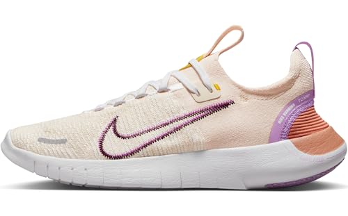 Nike Free Run Flyknit Next Nature, Niedrig Frau, Guava Ice Earth Vivid Sulfur White, 44.5 EU