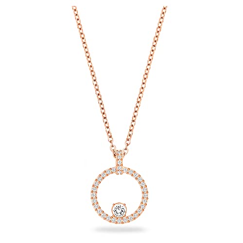 Swarovski Creativity Circle Damenhalskette, Rosé Vergoldete Kette mit Funkelnden, Weißen Swarovski Kristallen