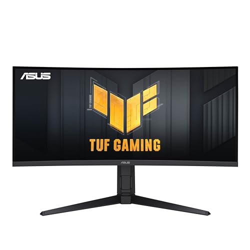 ASUS TUF Gaming VG34VQL3A 34 Zoll Curved Gaming Monitor (WQHD 3440x1440, 180Hz, 1ms GTG, 1500R, ELMB, FreeSync Premium Pro, 125 Prozent sRGB, DisplayHDR 400, DisplayWidget)