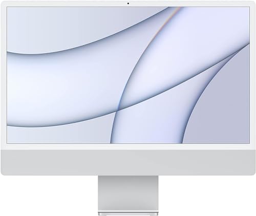 2021 Apple iMac mit Apple M1 Chip mit Retina 4K Display (24-zoll, 8GB RAM, 512GB SSD Kapazität) (QWERTZ German) Silber (Generalüberholt)