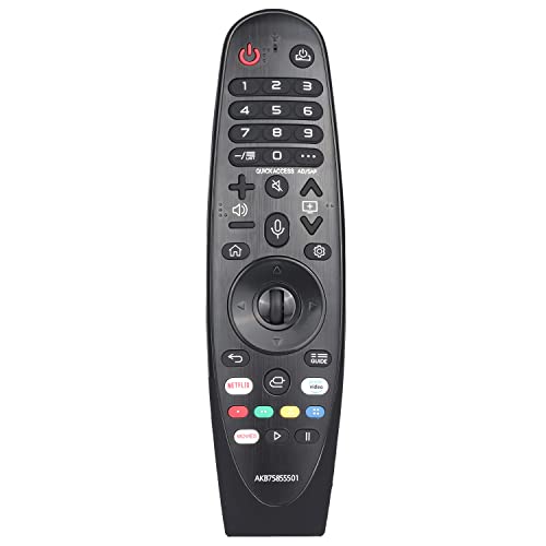 Fernbedienung IR AKB75855501 Kompatibel Mit LG Smart TV ZX WX GX CX BX W9 E9 C9 B9 SM99 SM95 SM90 UM80 Ersatz Controller Mit Netflix Prime Video und Movies Tasten [Keine Sprachfunktion]