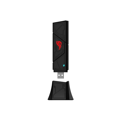 ASUS ROG USB-BE92 BE6500 Tri-Band WiFi 7 USB-Adapter (6GHz-Band, unterstützt 4096-QAM, Multi-Link-Betrieb, kompatibel mit Typ A und C, WPA3-Netzwerksicherheit)