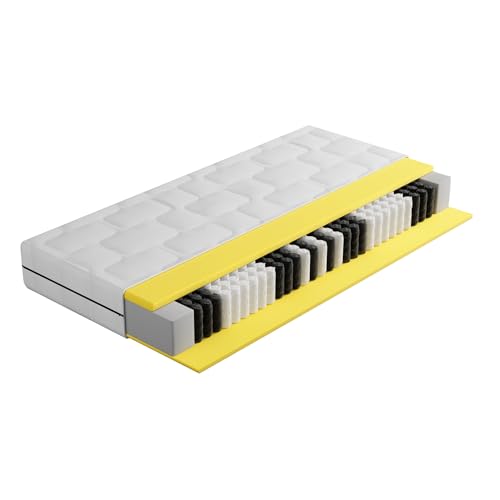 BMM Ortho Medic Plus Matratze 180x200 H4 – Taschenfederkernmatratze 7 Zonen, 25 cm Höhe, rückenschonend bei Rückenschmerzen, Öko-Tex, Made in Germany