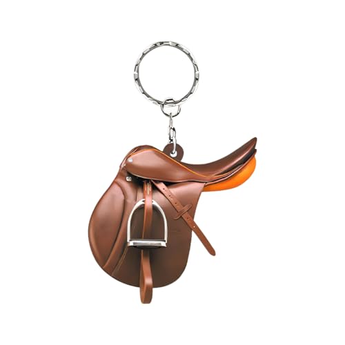 CGEAMDY Cowboy Auto-Schlüsselanhänger, Sattel Auto Schlüsselanhänger, Schlüsselanhänger Sattel-Anhänger Für Pferdeliebhaber Western-Cowboy, Sattel Cowboy Schlüsselanhänger Leder Schlüsselanhängers