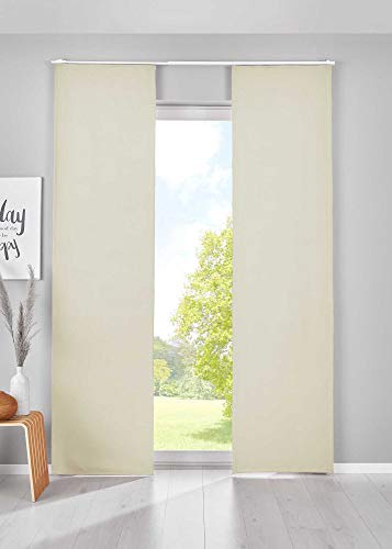 Gardinenbox 2er Set Verdunkelung Schiebegardinen »Newyork« HxB 245x60 cm Beige Flächenvorhänge Paneelwagen Blickdicht Thermo-Schiebevorhang, 202020680-2
