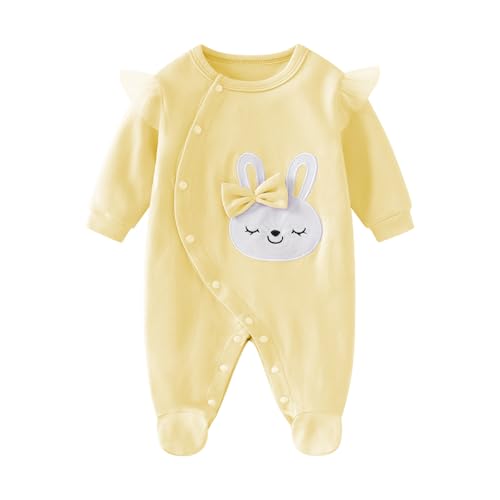 WYTbaby Baby Strampler Mädchen Neugeborene Baby Kleidung Mädchen Baumwolle Langarm Body Overalls 0-3 Monate