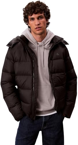 Calvin Klein Herren Pufferjacke Nylon Zip Off mit Kapuze, Schwarz (Black), M