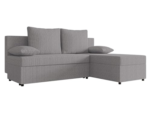 Mirjan24 Ecksofa Masena, Sofa mit Bettkasten und Schlaffunktion, Eckcouch, L-Form Couch für Wohnzimmer, Polsterecke mit Bettfunktion, Ottomane Universal (Poso 110)