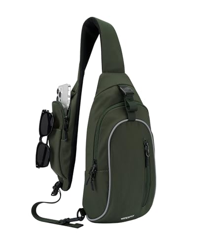 WATERFLY Brusttasche Schultertasche Umhängetasche Herren Klein Männerhandtasche Sling Bag Damen Tasche Messenger Crossbody Bag Crossbag für Outdoor-Sportarten Reise Radfahren Wandern