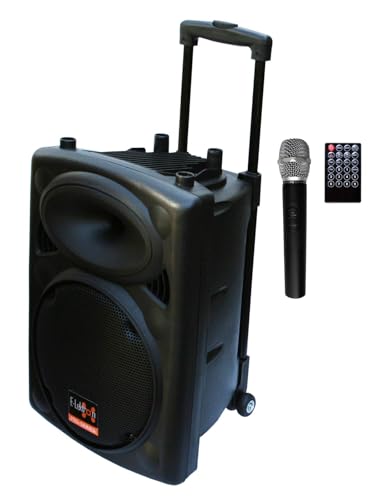 E-Lektron EL25-M MK-III Mobile PA Sound Anlage Partybox Bluetooth Lautsprecher Groß Akku-MP3-USB-SD FM-Radio inkl. 1 UHF Funkmikrofon und Fernbedienung Soundsystem - Mobile Musikbox