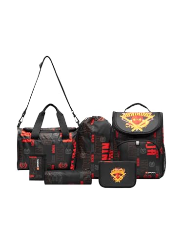 SKANDO BAGS LEGO® NINJAGO® Kai Schulranzen-Set – Actiongeladenes 6-teiliges Set für Erstklässler, das spielerisches Design mit Funktionalität und Komfort kombiniert.