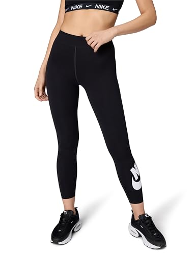 Nike Damen W NSW NK CLSC GX HR Tight FTRA Leggings, Black/White, XS