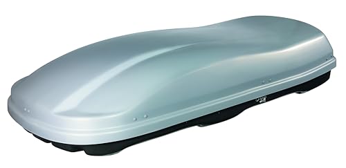 Farad Marlin Dachbox 680L grau metallic mit Elastisches Befestigungsnetz - Doppelter Seitenöffner, TÜV-GS Zulassung, 5 Jahre Garantie - 3-Punkt-Zentralverriegelung mit Sicherheitsschlüssel
