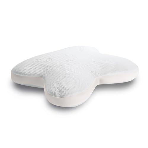TEMPUR Ombracio Schlafkissen, ergonomisches Bauchschläferkissen in Schmetterlingsform, Liegefühl mittelfest, 60 x 50 x 10 cm, Weiß