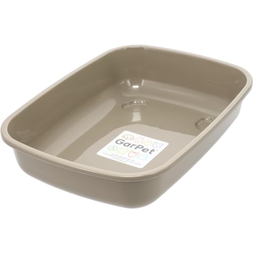 GarPet Katzenklo in 5 Größen Katzentoilette ohne Deckel Katzen WC Schalentoilette Klo grau eckig hygenisch XS (37x27x8)