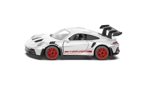 Siku 1500, Porsche 911 GT3 RS, Metall/Kunststoff, Weiß, Renn-Design, Spielzeugauto für Kinder, Mächtiger Heckspoiler, Türen zum Öffnen