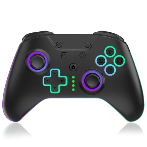 SWCTIM Xbox Controller Wireless für Xbox One, Xbox Series X/S, Xbox One X/S,2.4GHz RGB LED Licht Wireless Controller mit 3.5mm Kopfhörerbuchse,Schwarz