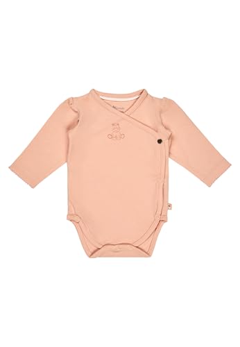 Sterntaler Body aus Baumwolljersey - Langarm Body in Wickeloptik mit Druckknöpfen - Mädchen Unterwäsche mit Front Print Fohlen Sunny - pflegeleicht - Babykleidung ab Geburt - Aprikose - Größe 56