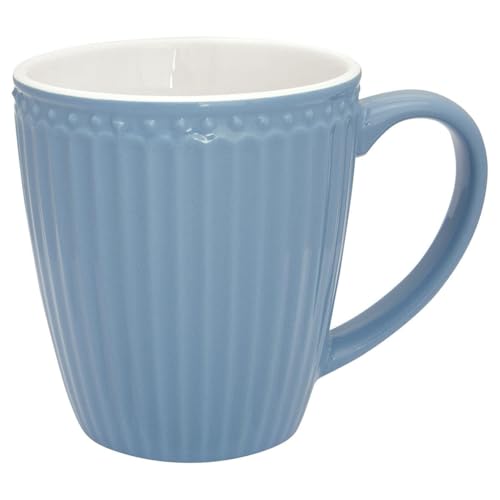 GreenGate - Becher, Tasse, Henkelbecher - Alice - Porzellan - Sky Blue - 400 ml