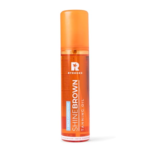 BYROKKO Shine Brown Beta-Carotin Bräunungsöl (150 ml), Sonnenbank Bräunungsbeschleuniger-Öl für Sonnenbänke & Outdoor-Sonne, das ultimative Bräunungsmaximierer-Öl für eine makellose Bräune und strahle