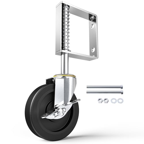 HOLKIE Torrollen 100mm, Tor Räder Torlaufrolle mit Federbelastung, 360° drehbar mit robuster Federung, ideal für Zäune, Holztore und Gartentore, Schwerlast-Torräder mit einer Belastbarkeit von 100 kg