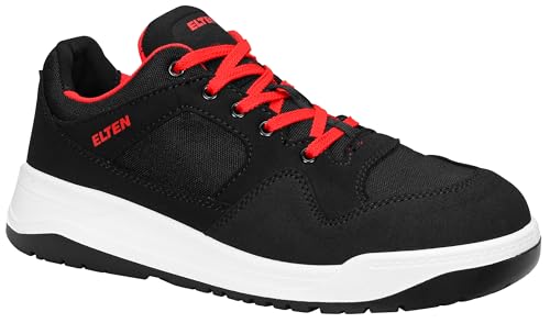 ELTEN Sicherheitsschuhe Maverick Black Low ESD S3S, Damen und Herren, Textil, Stahlkappe, leicht, sportlich 43, Schwarz