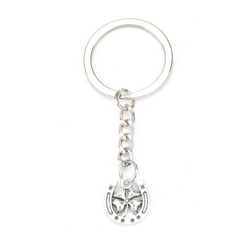 Schlüsselanhänger Glücksbringer mit Kleeblatt und Hufeisen, Hufeisen Anhänger, Pferde Zubehör für Reiten, Pferde Mädchen Geschenk, Dankeschön Geschenk