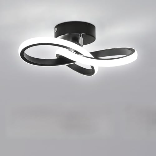 Comely LED Deckenleuchte Schwarz 25x25cm 22W Dimmbar Deckenlampe Modern Aluminium Deckenlicht 3000K 4500K 6500K für Schlafzimmer Wohnzimmer Küche Flur