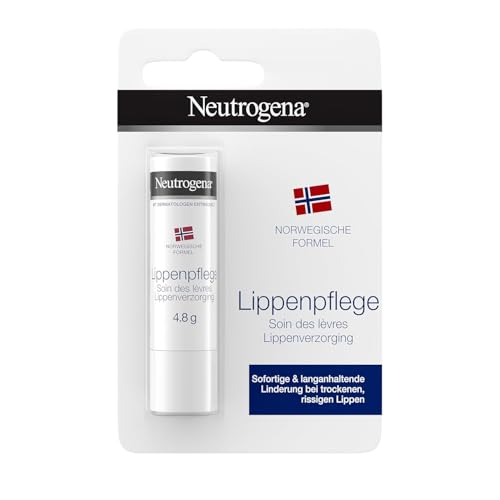 Neutrogena Lippenpflege, Lippenpflegestift mit Glycerin für rissige trockene Lippen, pflegender Lippenbalsam mit reichhaltiger Formel für schnelle und anhaltende Pflege 4,8 g