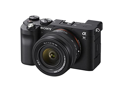 Sony Alpha 7C Spiegellose E-Mount Vollformat-Digitalkamera ILCE-7C (24,2 MP, 7,5cm (3 Zoll) Touch-Display, Echtzeit-AF) inkl. SEL-2860 Objektiv - Schwarz