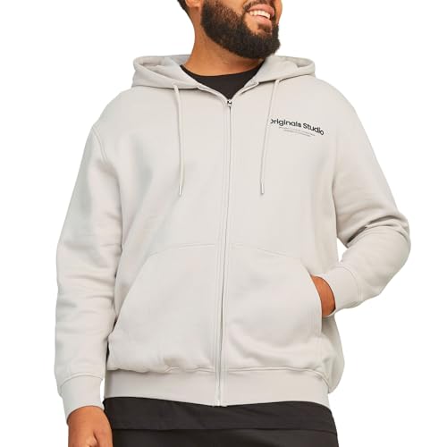 JACK & JONES Herren Hoodie Kapuzenpullover JORVESTERBRO - Relaxed Fit S-XXL, Größe:L, Farbe:Moonbeam 12241687