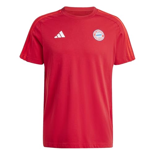 AdidasFC Bayern München 3 Stripes T-Shirt (DE/NL/SE/PL, Alphanumerisch, L, Regular, Regular, red)