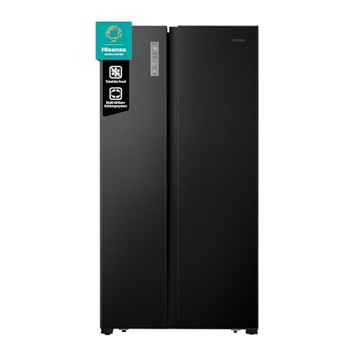 Hisense RS677N4AFC Side by Side Kühl – Gefrier - Kombination,179cm, 519 Liter Gesamtkapazität, EEK: C, LED Beleuchtung, Multi Air Flow, Inverter Kompressor, Touch Display, schwarz