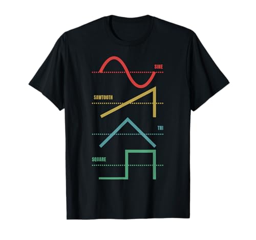 FOKS. /// Electronic Music - Rave - LFO Dance Vintage Analog Synthesizer Techno Waveform - Synth Nerd Unisex Erwachsene und Kinder T-Shirt Schwarz S