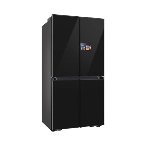 Samsung RM90F67CECEF Bespoke French Door Kühlschrank, 185 cm, 654 l, 255 l Gefriervolumen, AI Home, AI Vision mit integrierter Kamera, Beverage Center, Clean Deep Charcoal