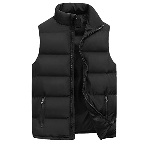 Herren Weste Winter Steppweste Stehkragen Winterjacke Leichte Steppjacke Warm Steppmantel Ärmellose Herren-Jacken Ohne Kapuze Winterweste Männer Stepp Sportweste Einfarbig Gilet