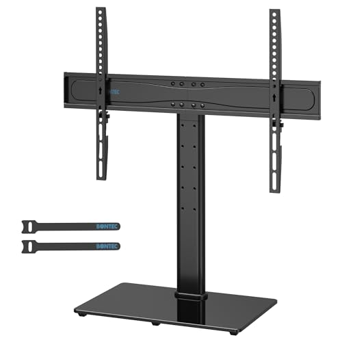 BONTEC TV Standfuss für 26-65 Zoll Fernseher, Höhenverstellbar bis 45kg, Max. VESA 600x400mm, Stabil und Universal, für LCD, LED, OLED, Plasma, Flach & Curved